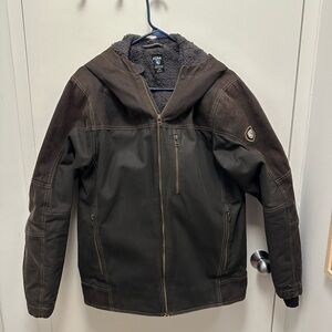 Kuhl Men's The Law Fleece Lined Dark Brown Hooded Jacket